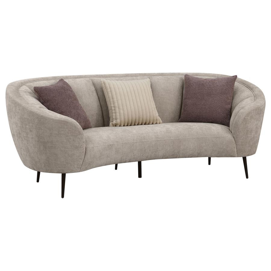 Ellorie  Upholstered Curved Sofa Set Beige