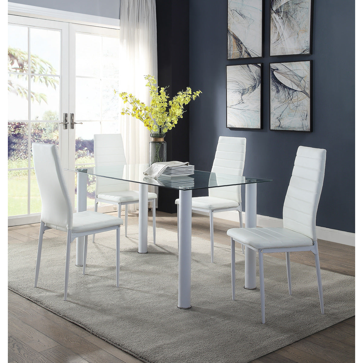 Florian - 5 piece dining Set - white