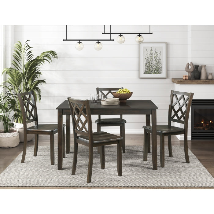 Astoria - 5 Piece Dining Room Set - Charcoal Finish over birch veneer