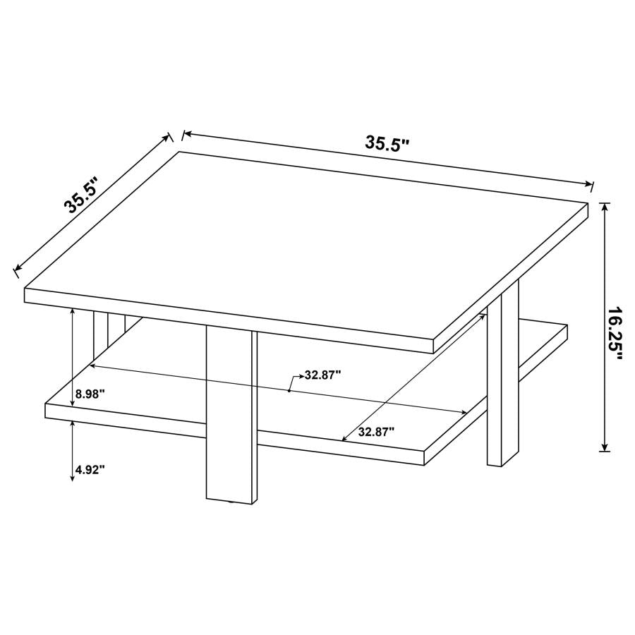 Dawn Square Engineered Wood Coffee Table Mango Brown