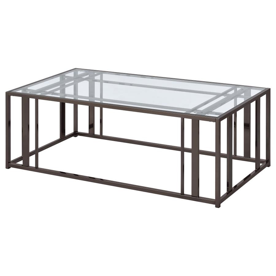 Adri Rectangular Glass Top Coffee Table