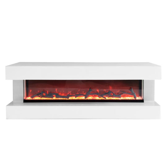 Vallerie 71" TV Stand Fireplace Console White