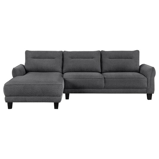 Caspian Upholstered Curved Arms Sectional Sofa