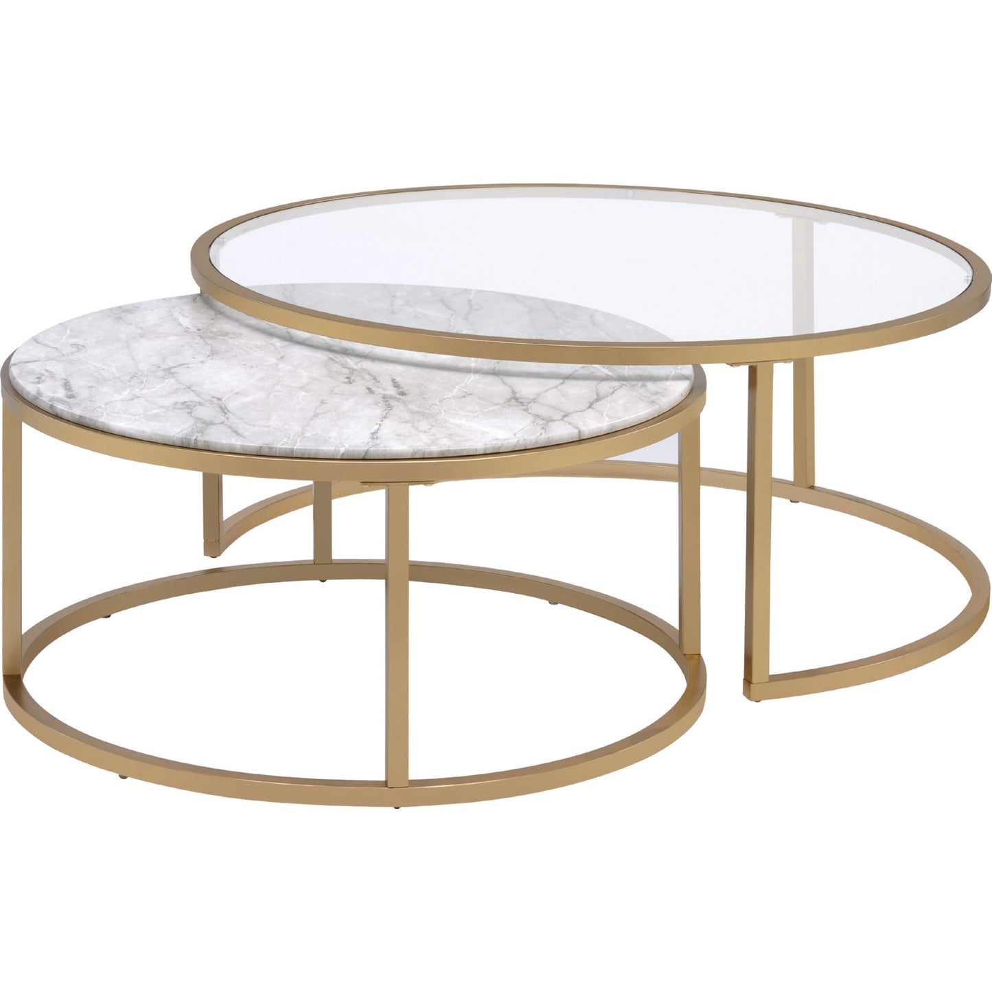 Shanish - Coffee Table - Faux Marble & Gold