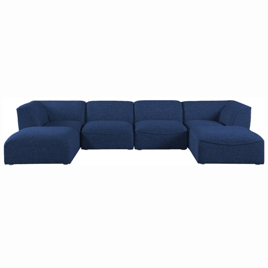 Miramar - Modular Sectional 6 Piece - Navy - Fabric - Modern & Contemporary