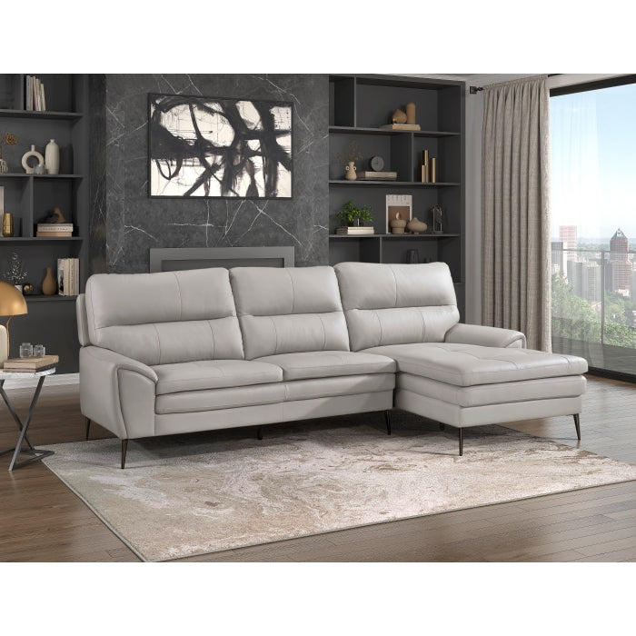 Mogen Grey 2 piece faux leather - Right side sectional