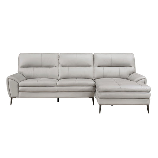 Mogen Grey 2 piece faux leather - Right side sectional