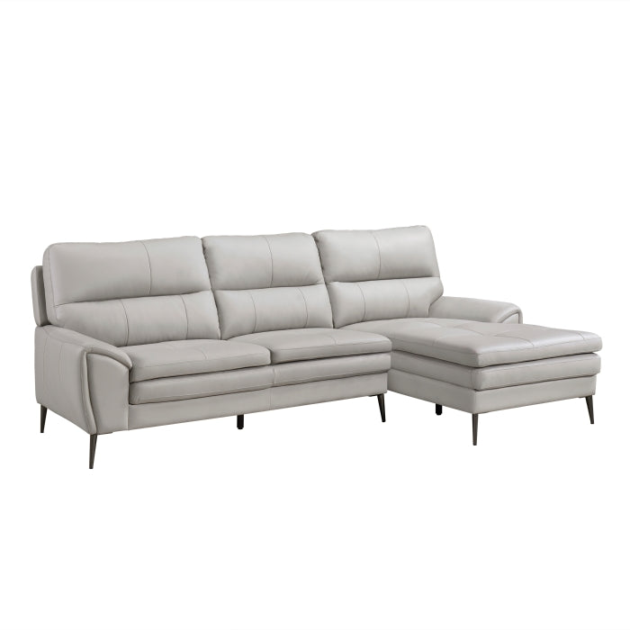 Mogen Grey 2 piece faux leather - Right side sectional