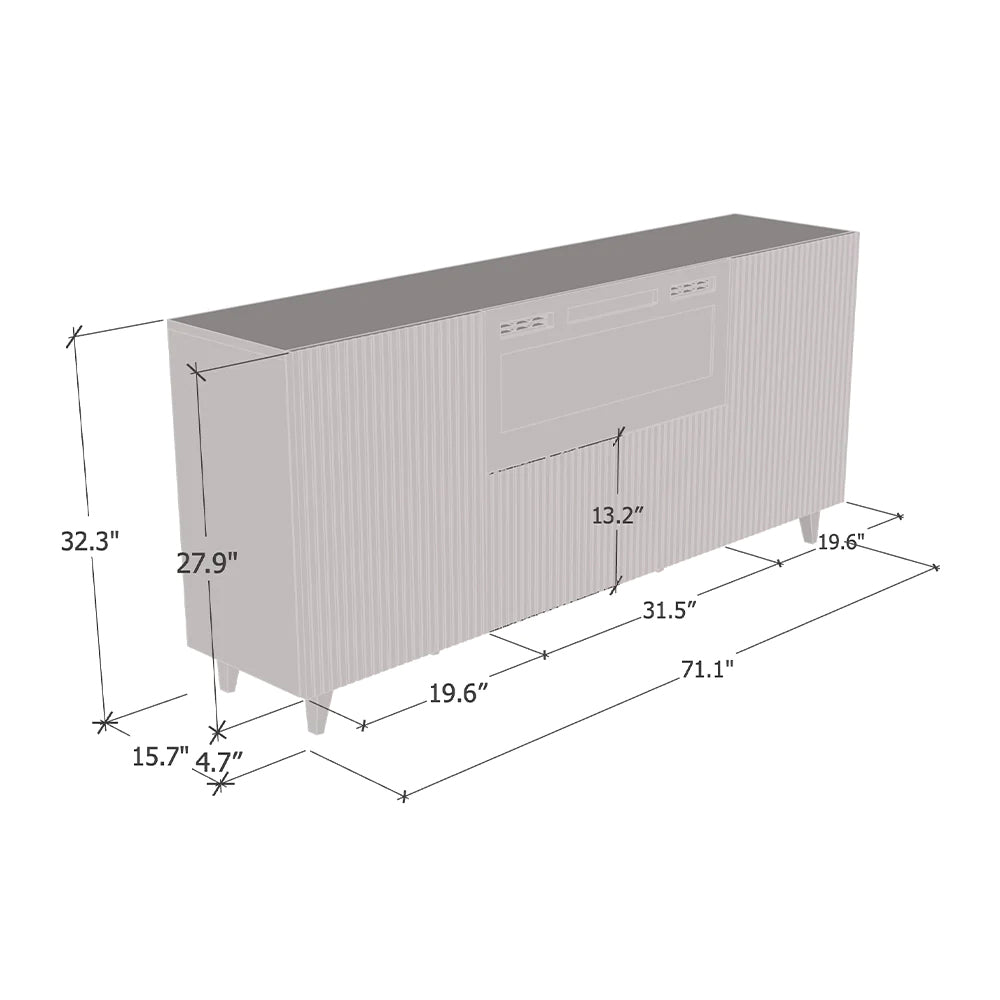 Edina Buffet Sideboard with Fireplace