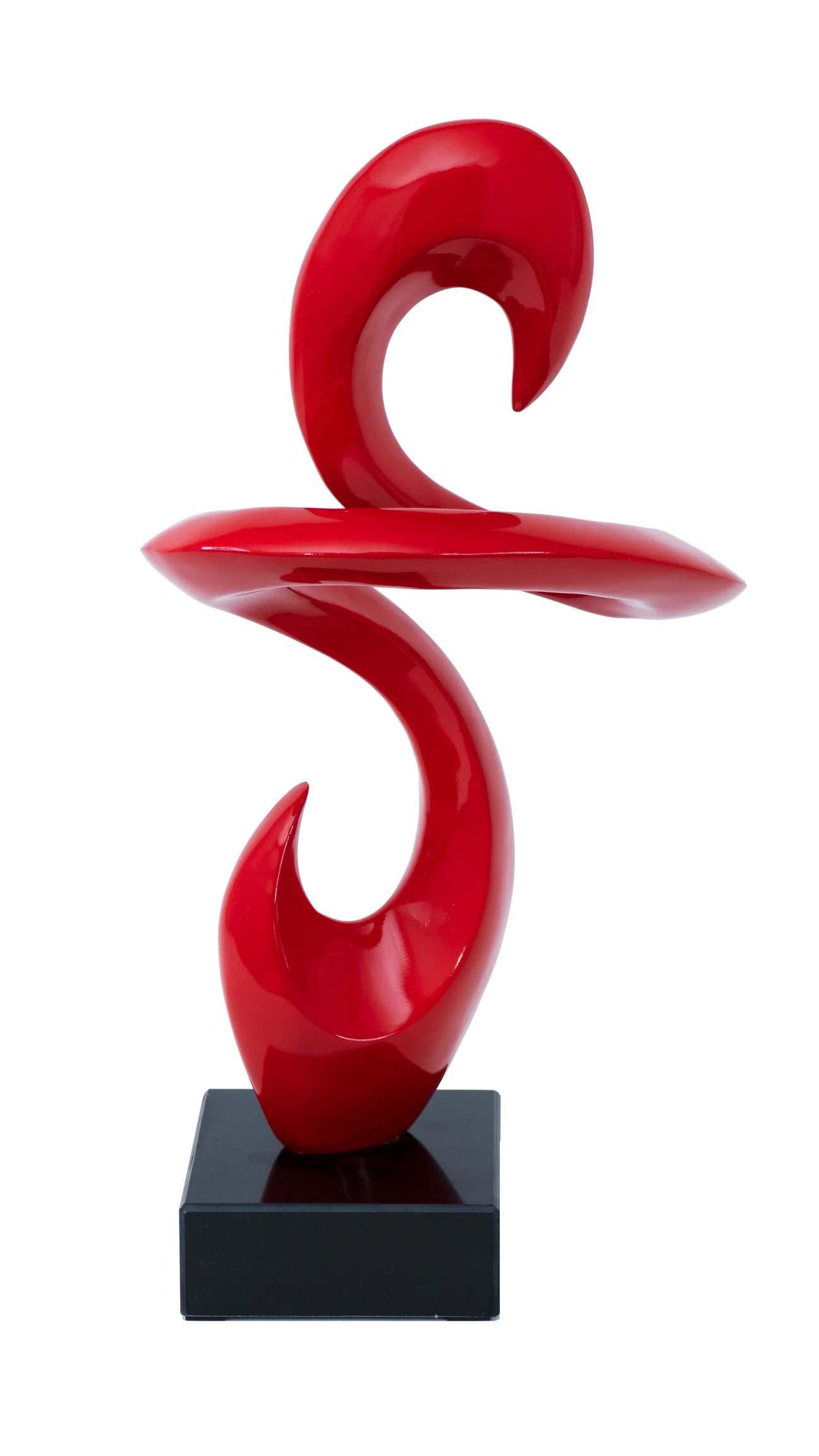 19"H Red abstract art home sculpture