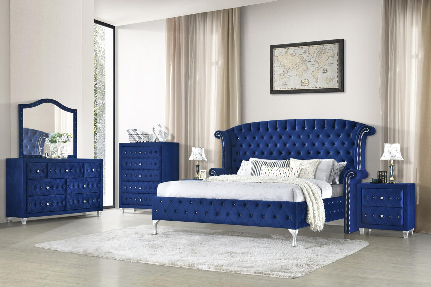 Deanna Velvet Bedroom Set