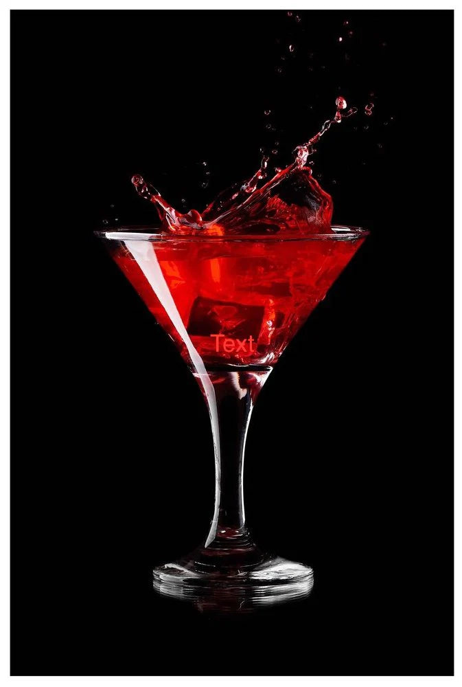 Martini tempered glass wall art 36"H x 24"W