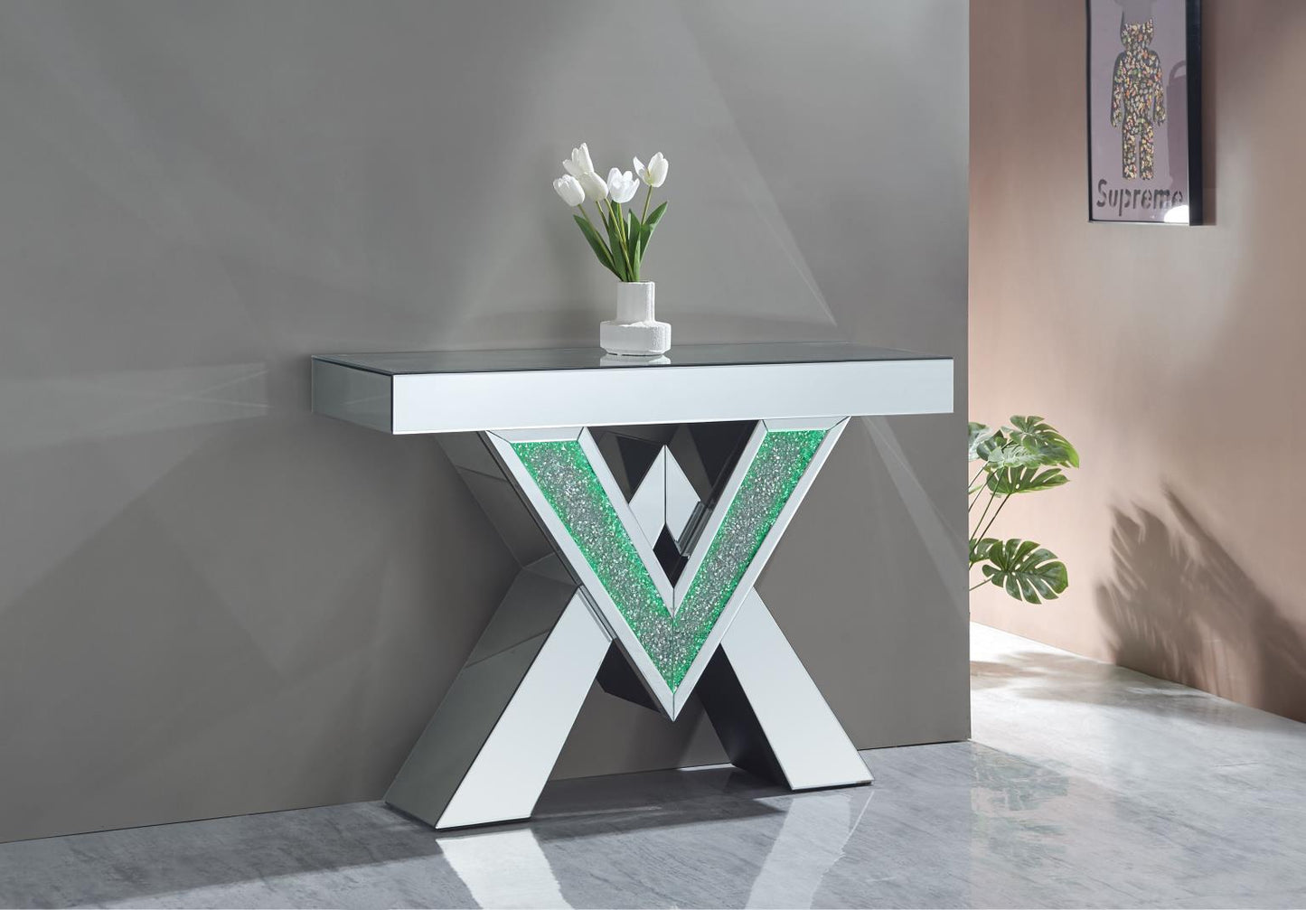 Xora Mirror crystal LED Console table