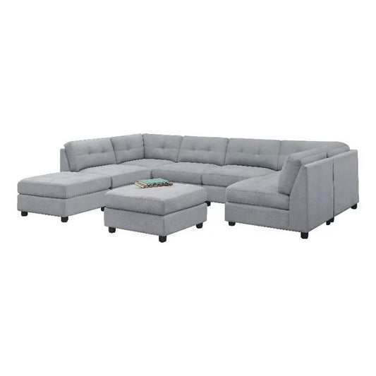 Claude - 7 Piece Sectional Set - Gray