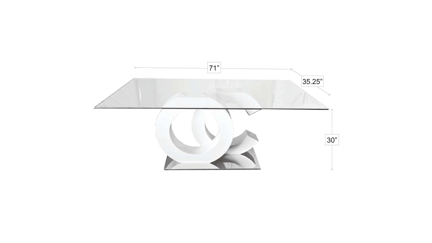 Coco white - Dining Table - Gloss Chrome