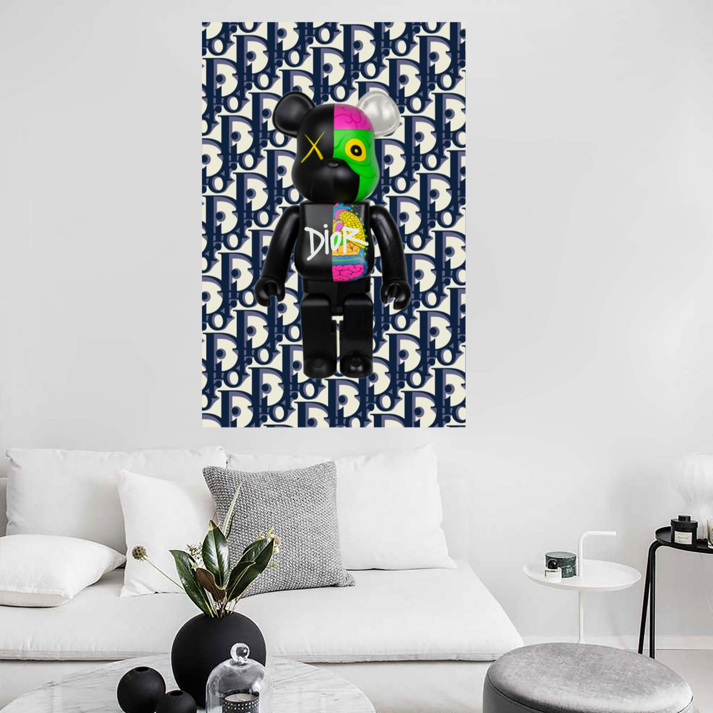 Bearbrick Dior Tempered Glass Art