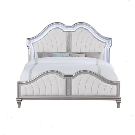 Evangeline - Queen Bed - Pearl Silver