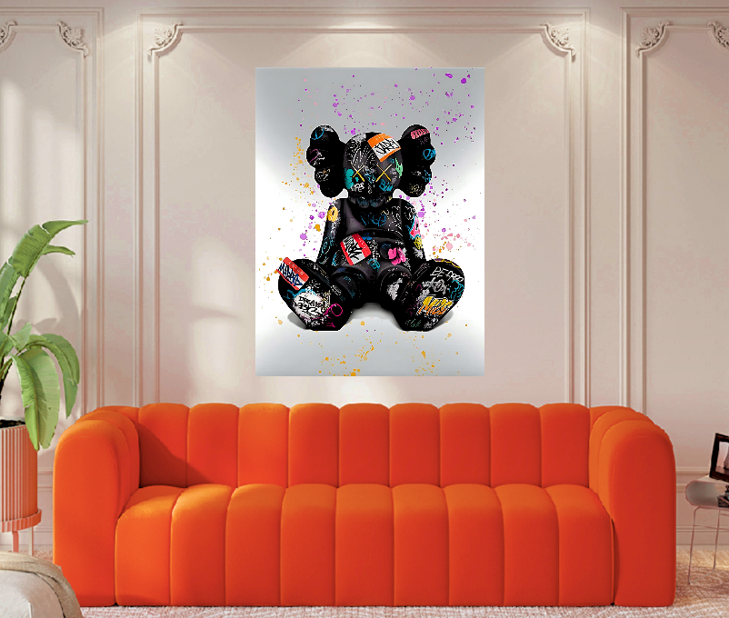 Kaws Companion Tempered Glass Wall Art