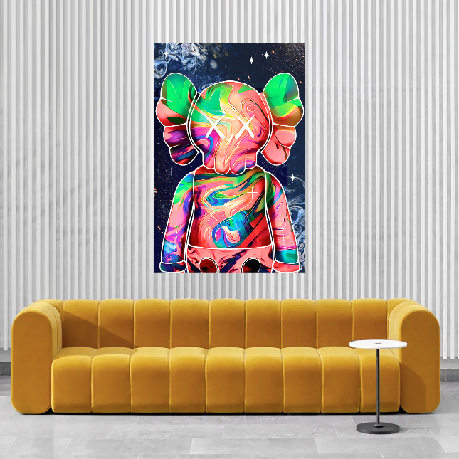 Cosmos Universe Kaws Tempered Glass Wall Art