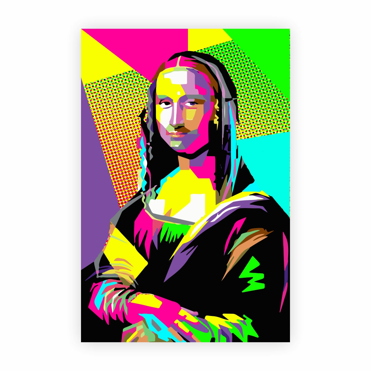 Colorful Mona LisaTempered Glass Wall art