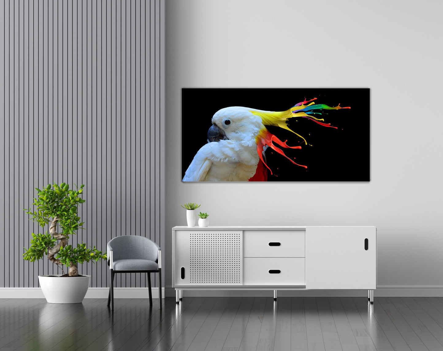 Bird tempered glass wall art 47"x 24"