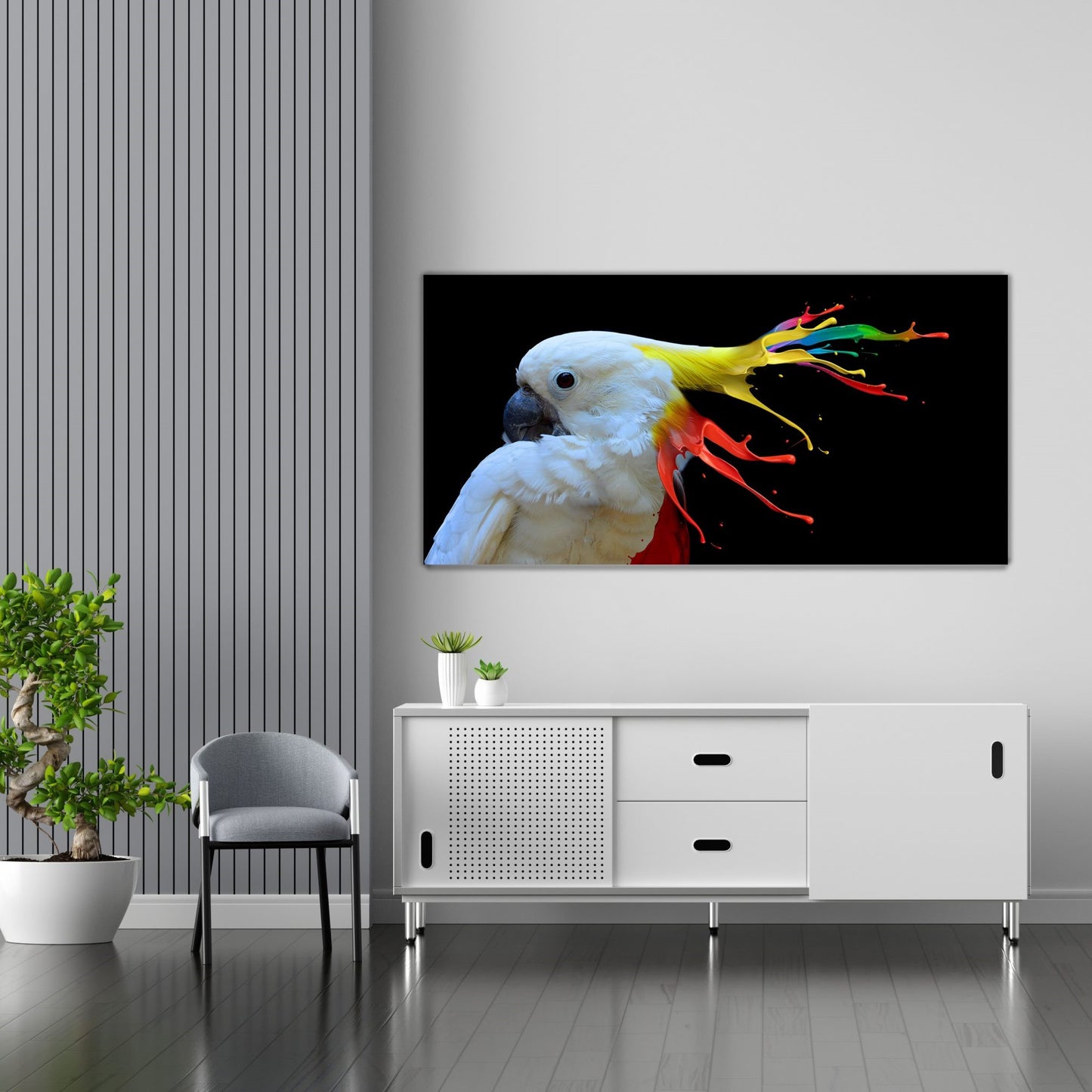 Bird tempered glass wall art 47"x 24"