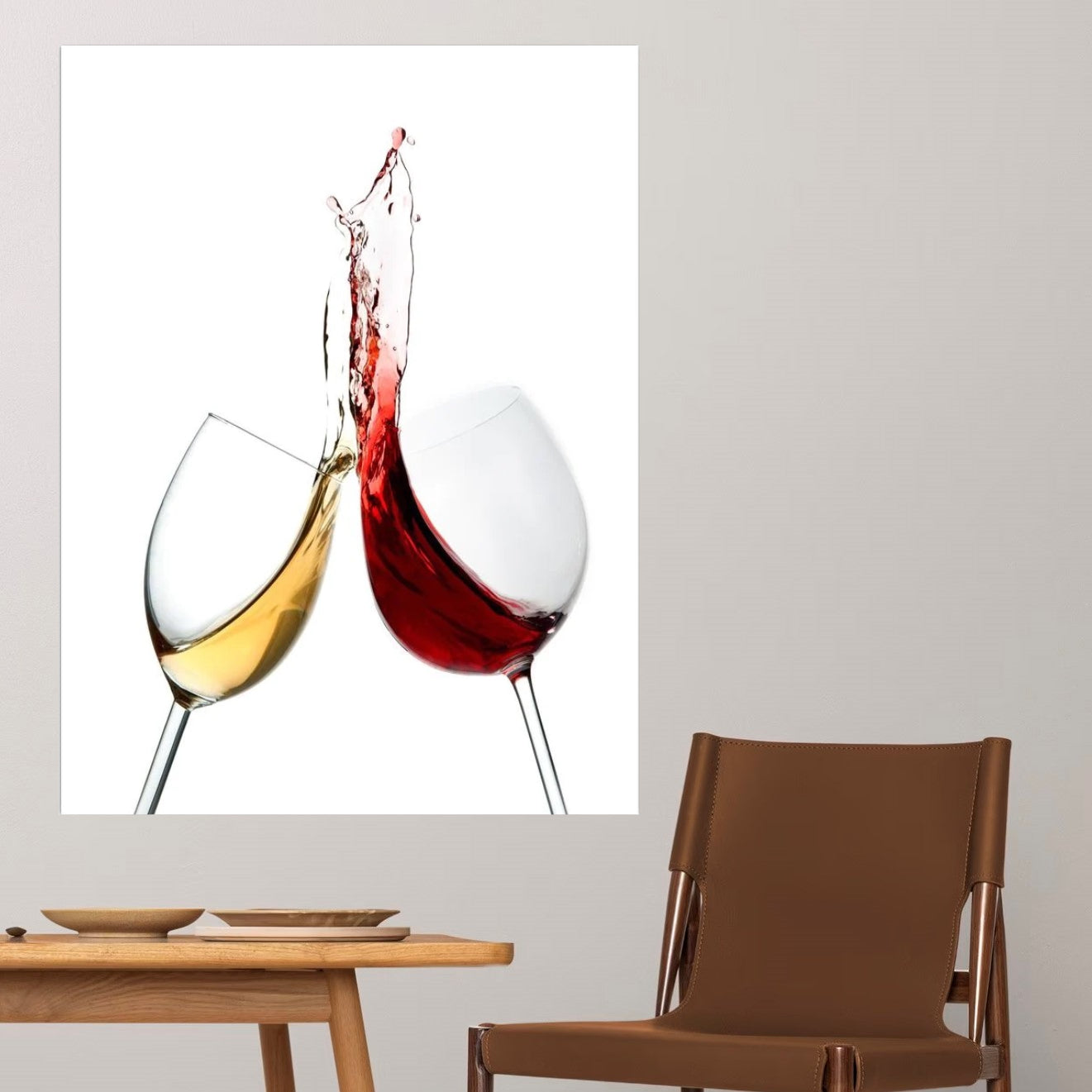 Wine Splash Tempered Glass Wall Art 36"H  x 24"