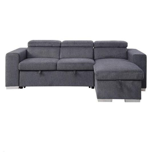 Natalie - Sectional Sofa - Gray Chenille