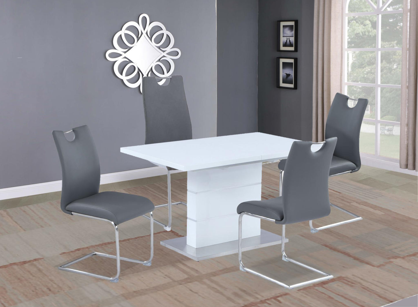 Evelyn Grey White 5 - Piece Dining Set