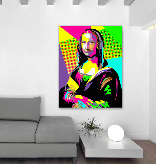 Colorful Mona LisaTempered Glass Wall art