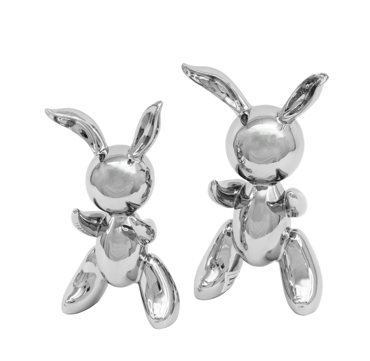 2 PCS Standing Bunnies Art Sculpture