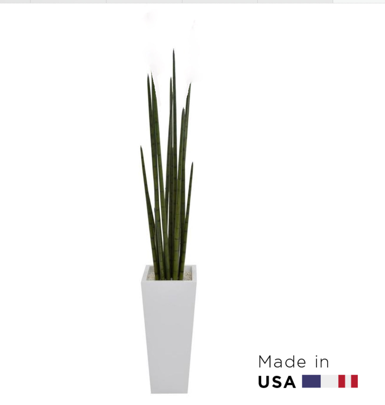 White floor vase with snake grass