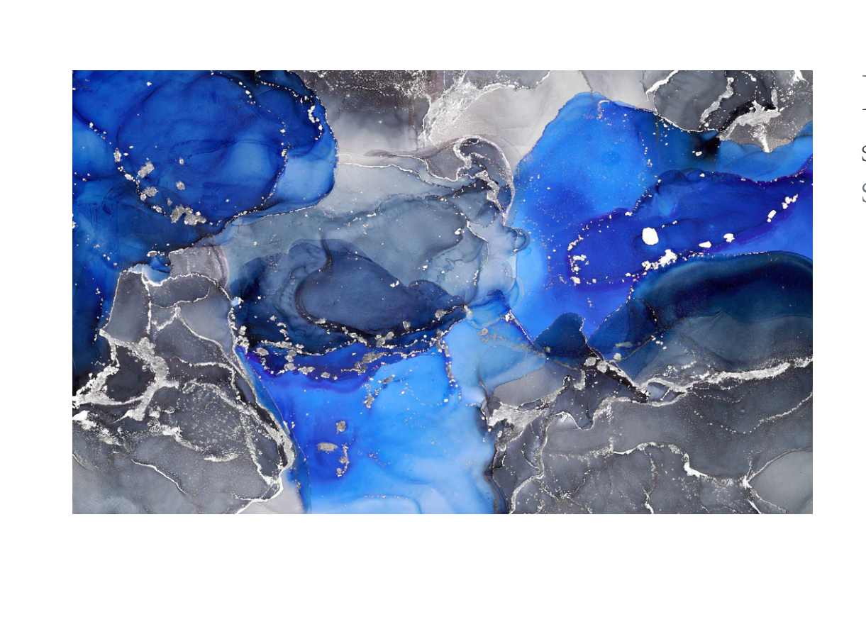 Blue Abstract Tempered Glass Wall Art 60" x 36"