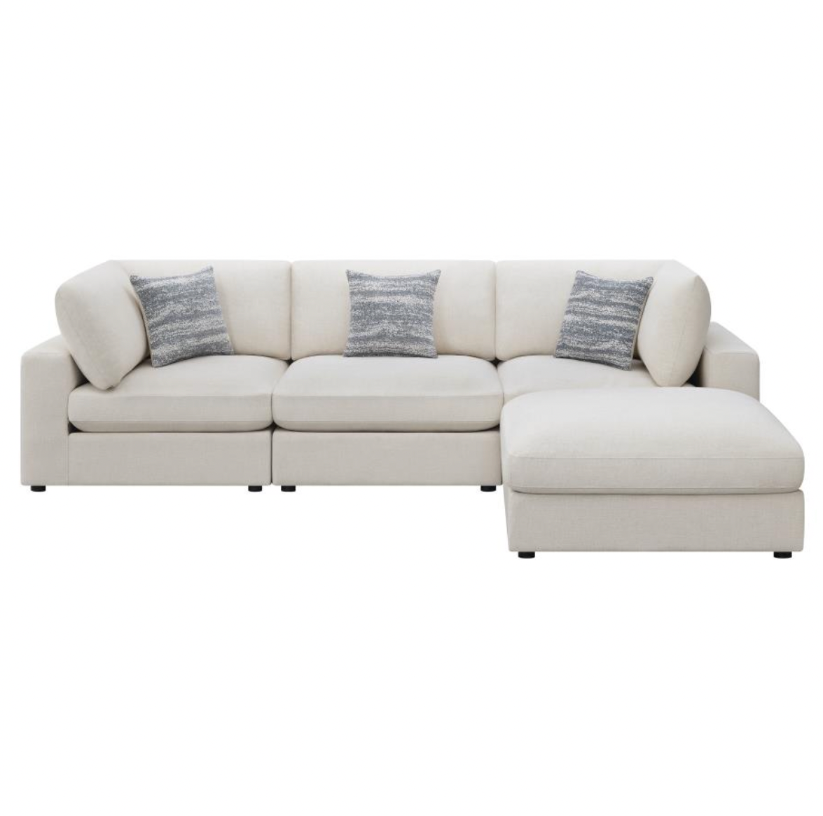 Serene - Textured Fabric Deluxe Comfort Modular Sectional 4 Piece