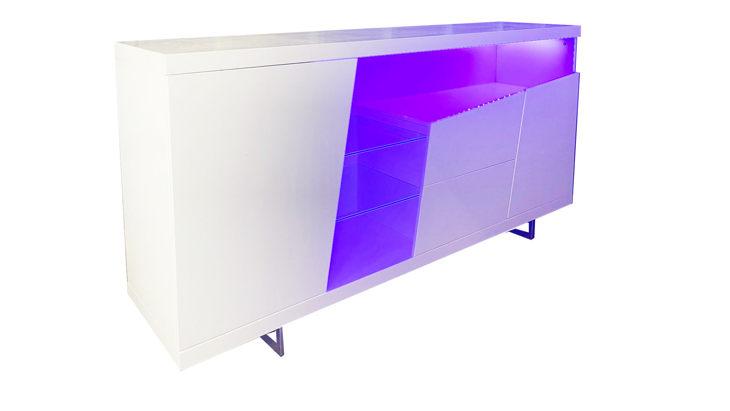 Adalyn White Buffet LED lights