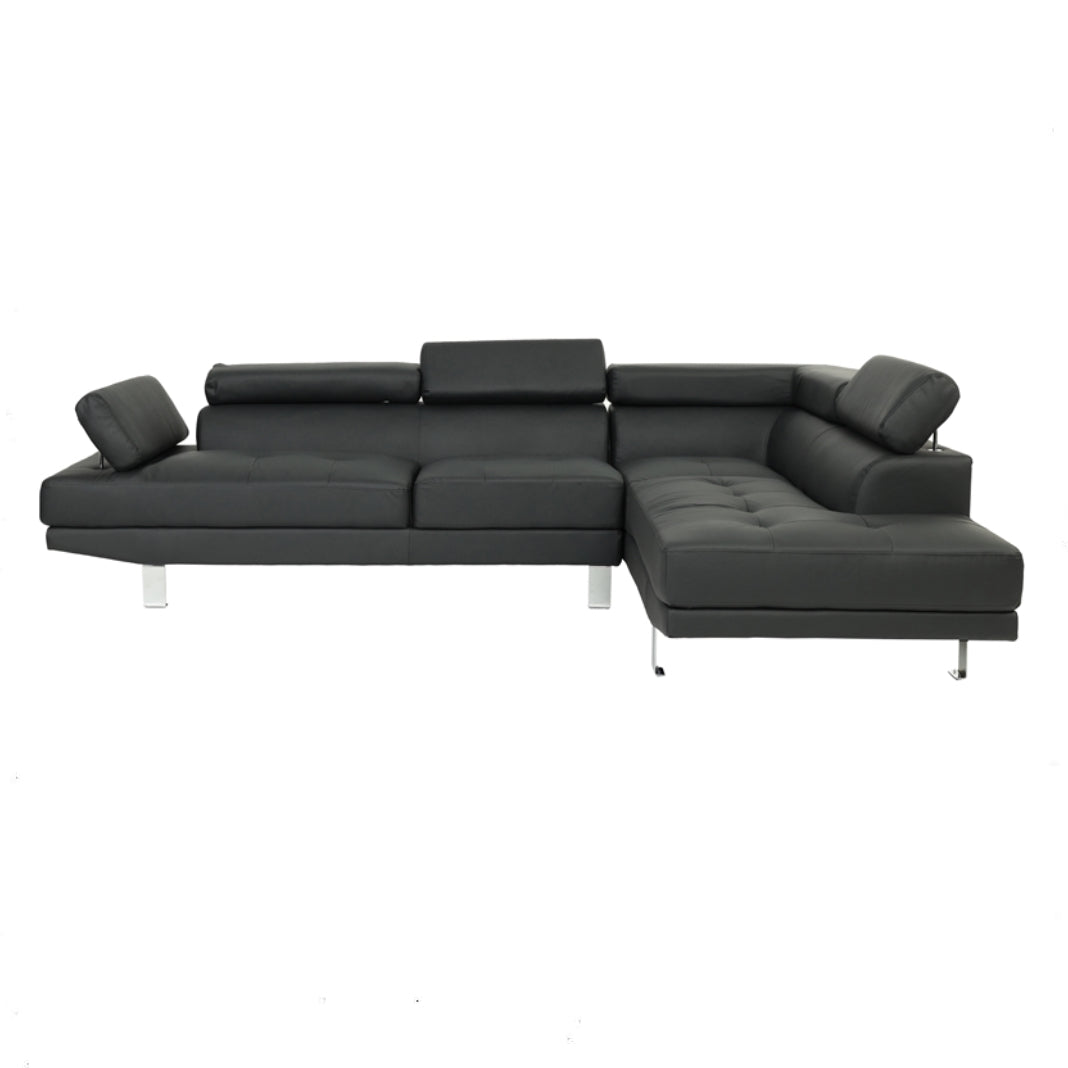 Mykonos Faux Leather Sectional with Adjustable Headrest