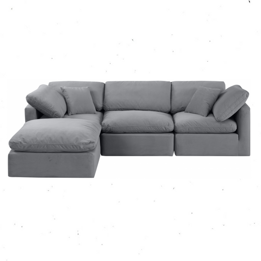 Cloud cozy 4 piece Comfort Modular Sectional Grey