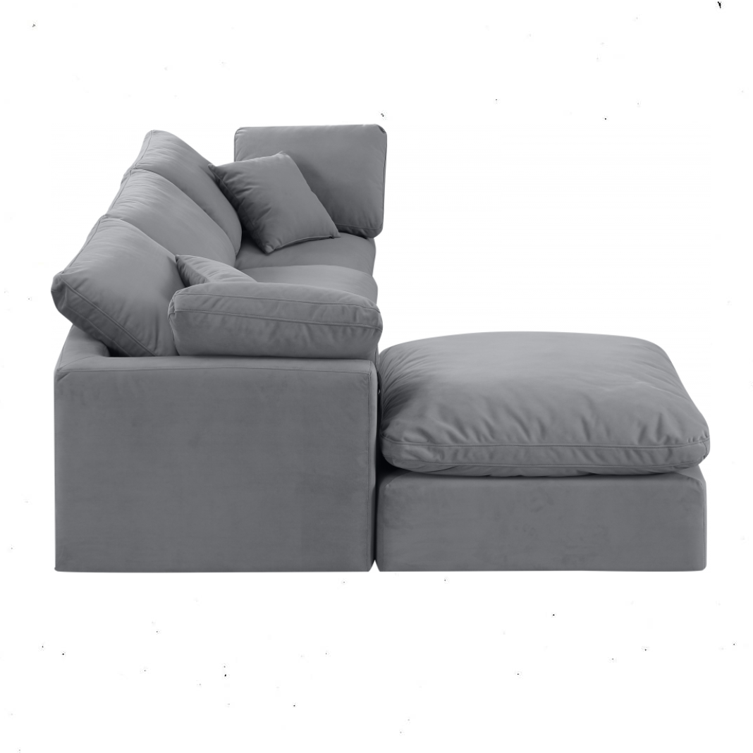 Cloud cozy 4 piece Comfort Modular Sectional Grey