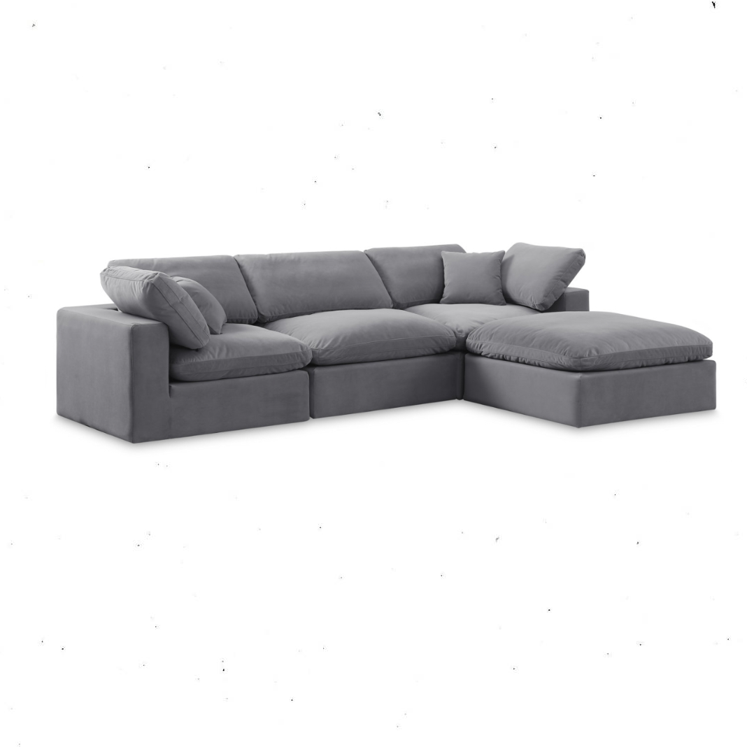 Cloud cozy 4 piece Comfort Modular Sectional Grey