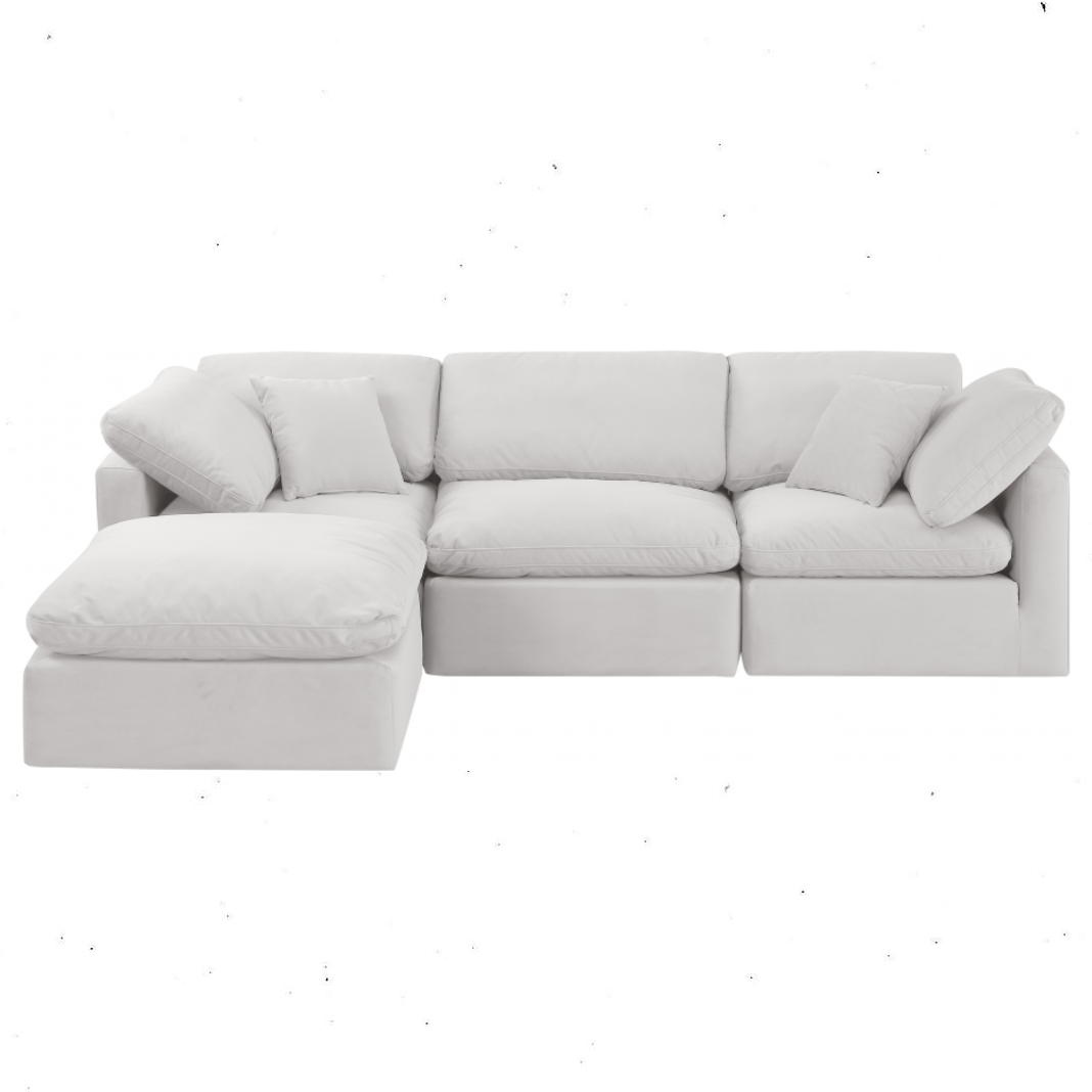 Cloud cozy 4 piece Comfort Modular Sectional Ivory