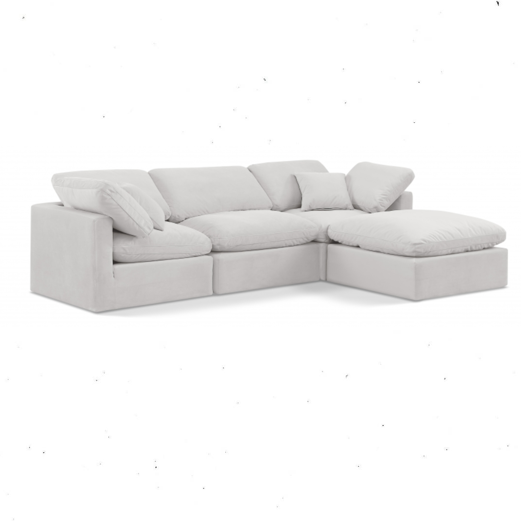 Cloud cozy 4 piece Comfort Modular Sectional Ivory