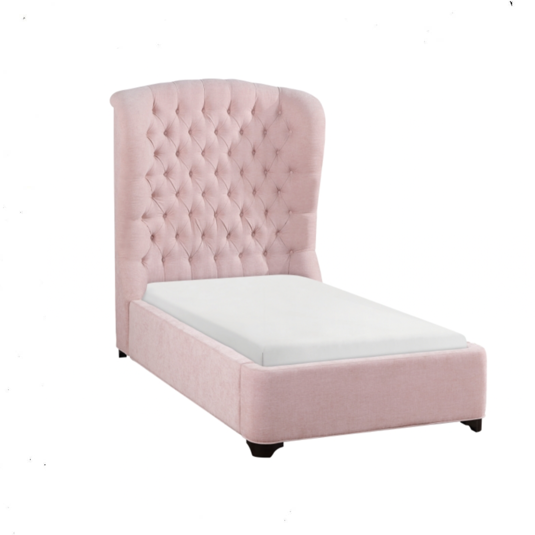 Cameo Pink Chenille Panel Bed