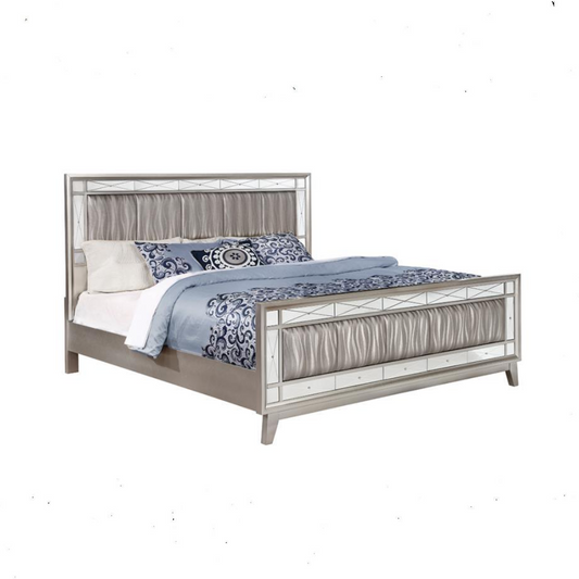 Leighton - Kids & Teens Panel Bed with Mirrored Accents