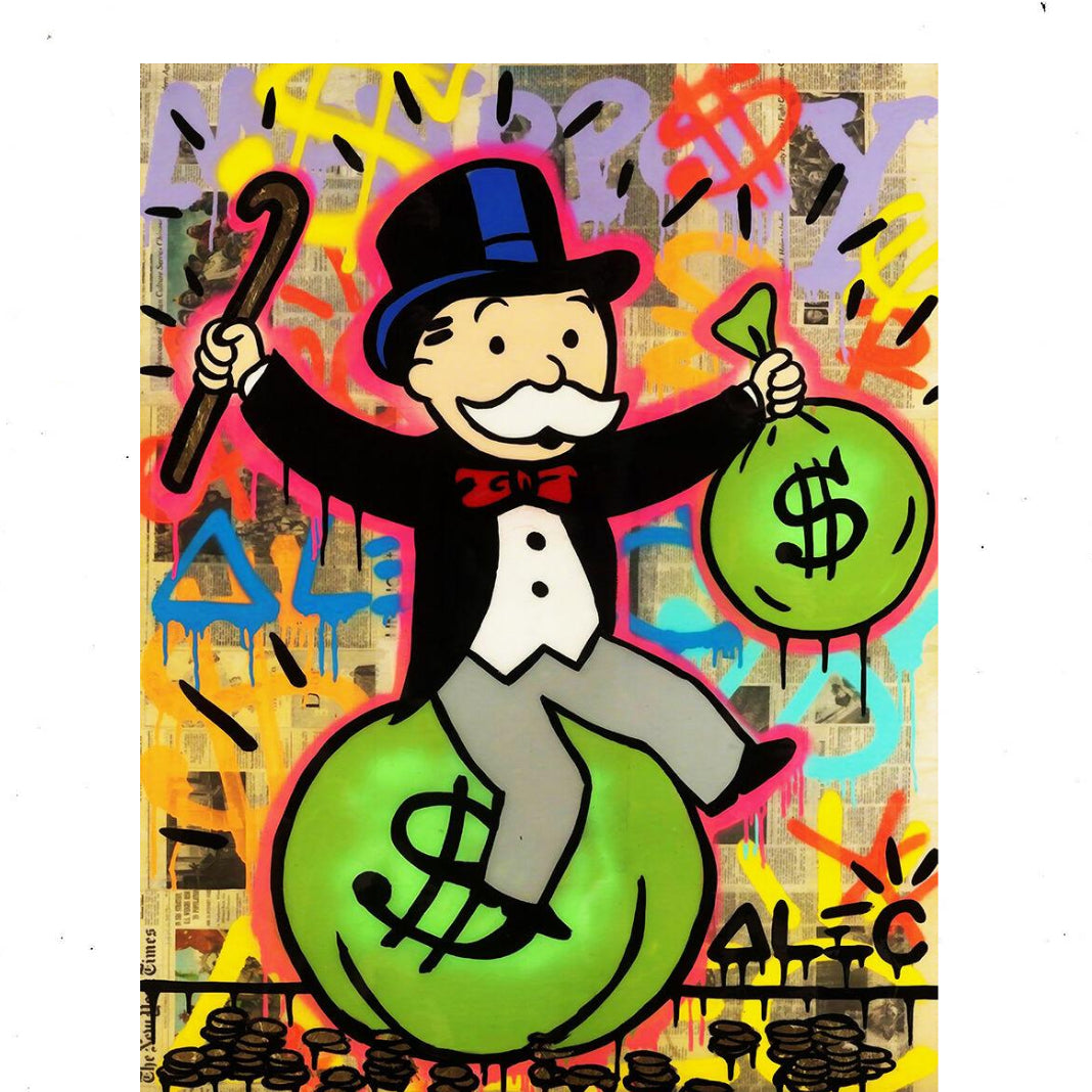 Money Man Tempered Glass Wall Art