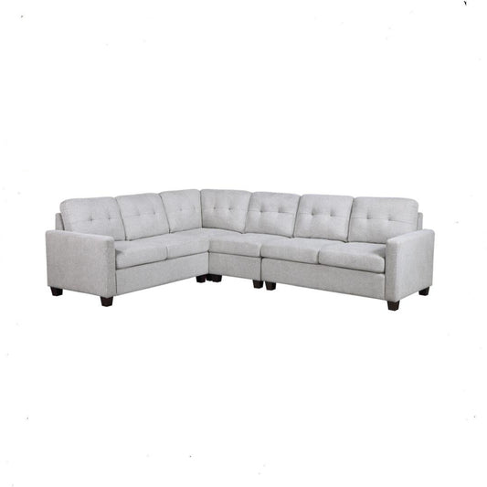 Georgina 4-piece Upholstered Modular Sectional Sofa Steel Beige