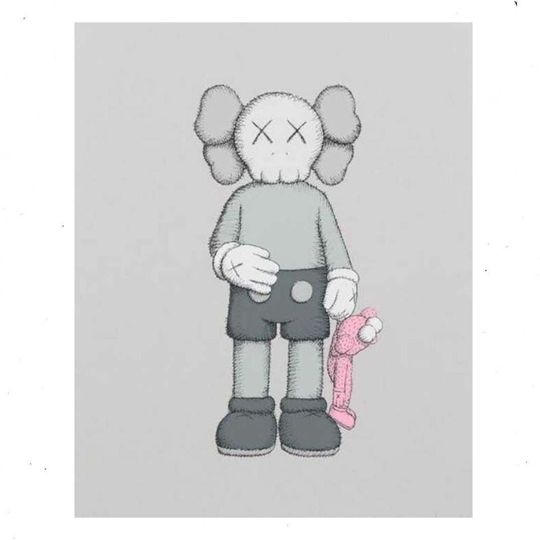 Grey Kaws Pop Tempered Glass Art