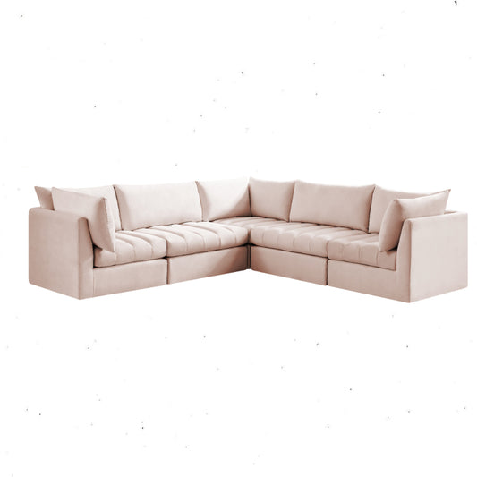 Jacob - Modular Sectional 5 Piece - Pink - Fabric