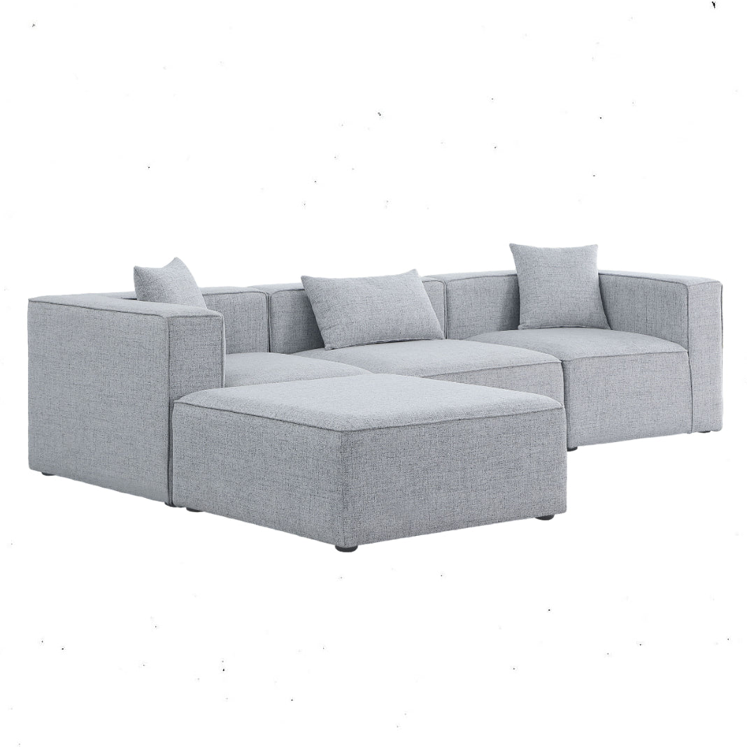 Cube - Modular Sectional 4 Piece - Gray - Fabric