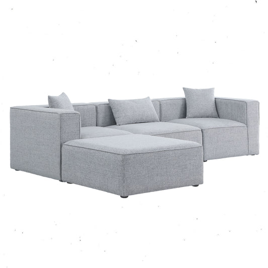 Cube - Modular Sectional 4 Piece - Gray - Fabric