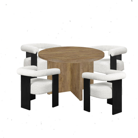 Osbory Boucle - 5 Piece Dining Room Set